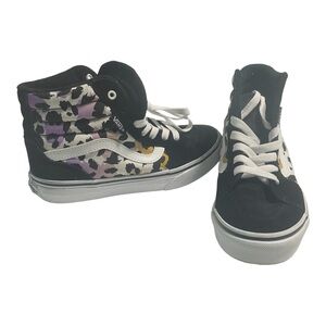 Vans NWOT kids missy size 3 high tops black/white/purple suede